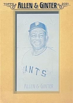 2021 Topps Allen & Ginter - Mini Framed Printing Plate Cyan #96 Willie Mays Front