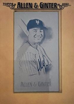 2021 Topps Allen & Ginter - Mini Framed Printing Plate Cyan #175 Michael Conforto Front