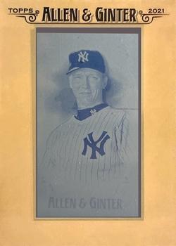 2021 Topps Allen & Ginter - Mini Framed Printing Plate Cyan #314 David Cone Front