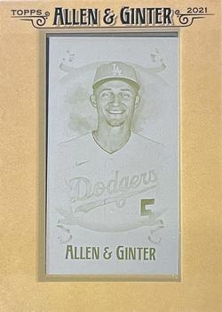 2021 Topps Allen & Ginter - Mini Framed Printing Plate Yellow #26 Corey Seager Front