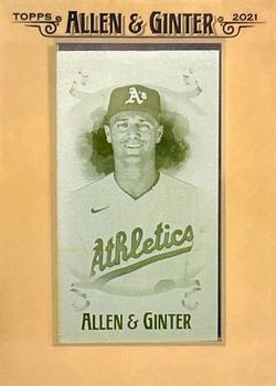 2021 Topps Allen & Ginter - Mini Framed Printing Plate Yellow #56 Matt Chapman Front
