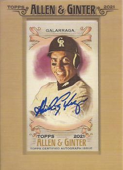 2021 Topps Allen & Ginter - Framed Mini Baseball Autographs #FMA-AGA Andres Galarraga Front
