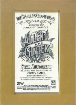2021 Topps Allen & Ginter - Framed Mini Baseball Autographs #FMA-JD Johnny Damon Back