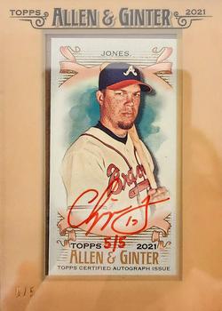 2021 Topps Allen & Ginter - Framed Mini Baseball Autographs Red Ink #FMA-CJO Chipper Jones Front