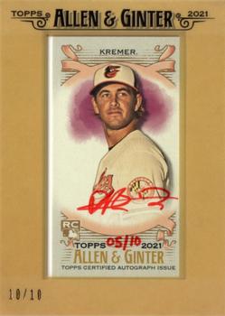 2021 Topps Allen & Ginter - Framed Mini Baseball Autographs Red Ink #FMA-DK Dean Kremer Front