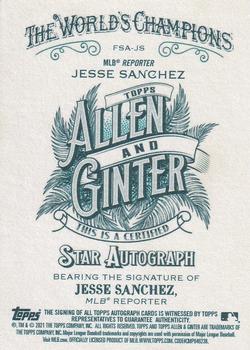 2021 Topps Allen & Ginter - Full-Size Non-Baseball Autographs #FSA-JS Jesse Sanchez Back