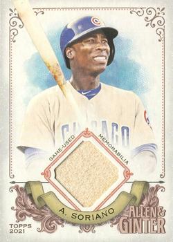 2021 Topps Allen & Ginter - Full-Size Relics A #AGA-AS Alfonso Soriano Front