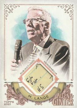 2021 Topps Allen & Ginter - Full-Size Relics A #AGA-ML Mike Lange Front