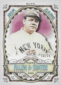 2021 Topps Allen & Ginter - Rip Cards #RC-BR Babe Ruth Front