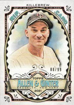 2021 Topps Allen & Ginter - Rip Cards #RC-HK Harmon Killebrew Front