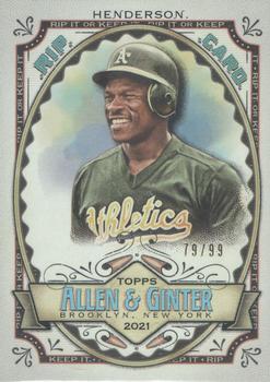 2021 Topps Allen & Ginter - Rip Cards #RC-RH Rickey Henderson Front