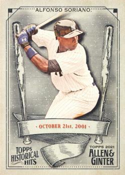 2021 Topps Allen & Ginter - Historical Hits #HH-29 Alfonso Soriano Front