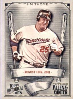 2021 Topps Allen & Ginter - Historical Hits #HH-45 Jim Thome Front