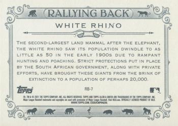 2021 Topps Allen & Ginter - Rallying Back #RB-7 White Rhino Back