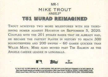 2021 Topps Allen & Ginter - T51 MURAD Reimagined #MR-1 Mike Trout Back