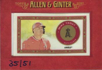 2021 Topps Allen & Ginter - T51 MURAD Reimagined Framed Cloth #NNO Mike Trout Front