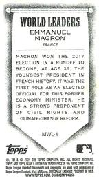 2021 Topps Allen & Ginter - World Leaders Minis #MWL-4 Emmanuel Macron Back