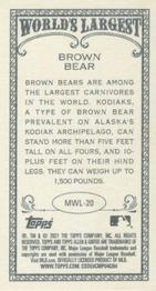 2021 Topps Allen & Ginter - World’s Largest Minis #MWL-20 Brown Bear Back
