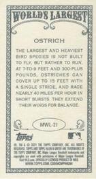 2021 Topps Allen & Ginter - World’s Largest Minis #MWL-21 Ostrich Back