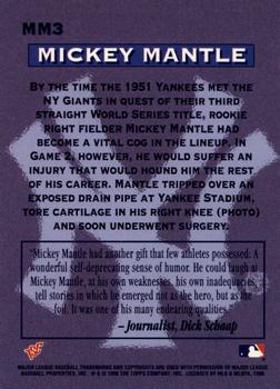 1996 Stadium Club - Mickey Mantle Members Only #MM3 Mickey Mantle Back