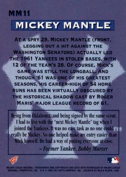 1996 Stadium Club - Mickey Mantle Members Only #MM11 Mickey Mantle Back