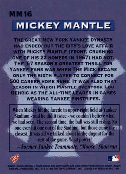 1996 Stadium Club - Mickey Mantle Members Only #MM16 Mickey Mantle Back