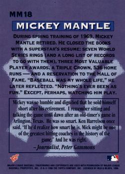 1996 Stadium Club - Mickey Mantle Members Only #MM18 Mickey Mantle Back