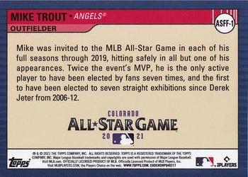 2021 Topps Colorado All-Star Game #ASFF-1 Mike Trout Back