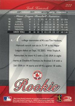 2002 Donruss The Rookies - 2002 Donruss Elite Extra Edition #222 Josh Hancock Back