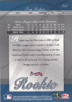 2002 Donruss The Rookies - 2002 Donruss Elite Extra Edition #247 Trey Hodges Back