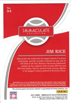 2021 Panini Immaculate Collection - Blue #94 Jim Rice Back