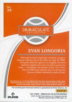 2021 Panini Immaculate Collection - Pink #38 Evan Longoria Back
