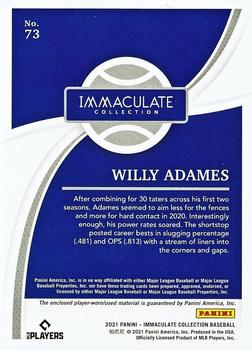 2021 Panini Immaculate Collection - Pink #73 Willy Adames Back