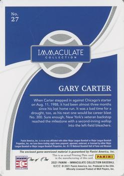 2021 Panini Immaculate Collection - Printing Plate Magenta #27 Gary Carter Back