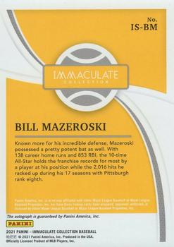 2021 Panini Immaculate Collection - Immaculate Signatures #IS-BM Bill Mazeroski Back