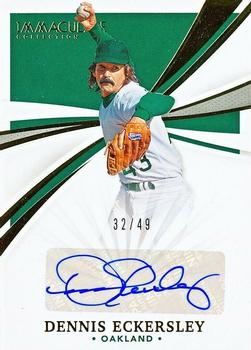 2021 Panini Immaculate Collection - Immaculate Signatures #IS-DE Dennis Eckersley Front