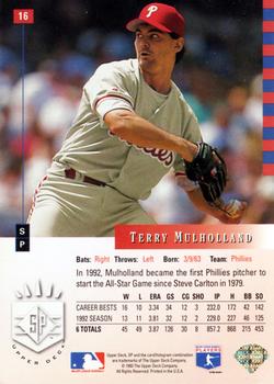 1993 SP #16 Terry Mulholland Back