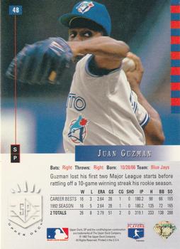 1993 SP #48 Juan Guzman Back