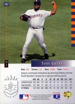 1993 SP #167 Tony Gwynn Back