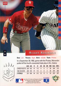 1993 SP #177 Mickey Morandini Back