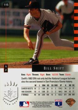1993 SP #115 Bill Swift Back