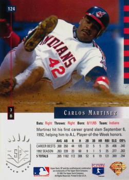 1993 SP #124 Carlos Martinez Back