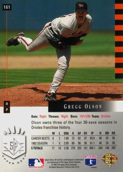 1993 SP #161 Gregg Olson Back