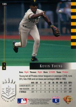 1993 SP #189 Kevin Young Back