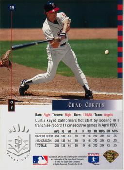 1993 SP #19 Chad Curtis Back