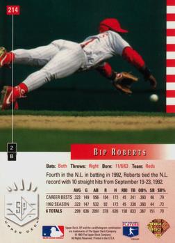 1993 SP #214 Bip Roberts Back