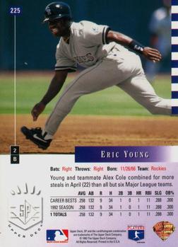 1993 SP #225 Eric Young Back