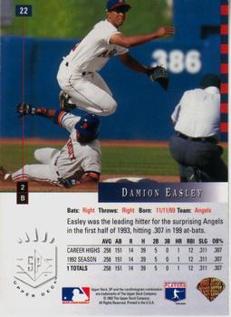 1993 SP #22 Damion Easley Back