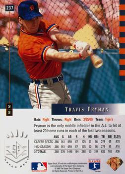 1993 SP #237 Travis Fryman Back