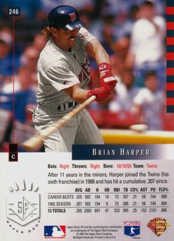 1993 SP #246 Brian Harper Back